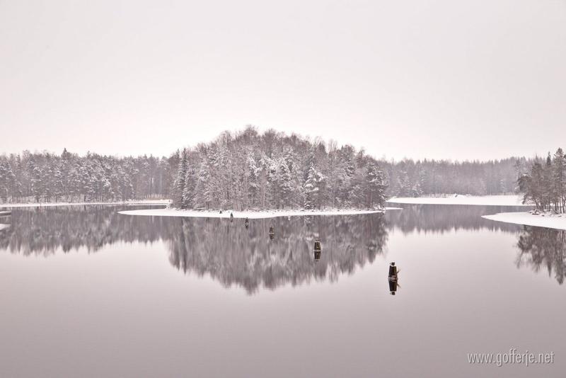 Calm winter lake